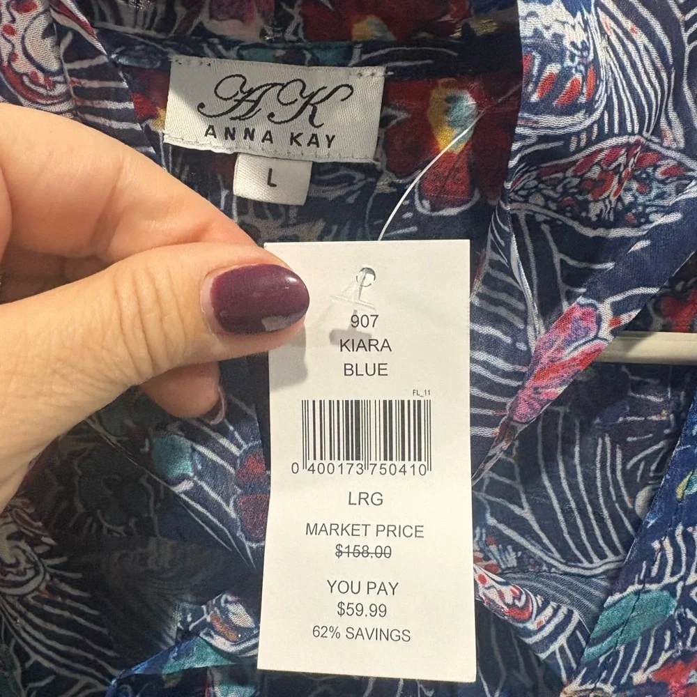 ANNA KAY & CO. Tie Neck Floral Top - Picture 3 of 8